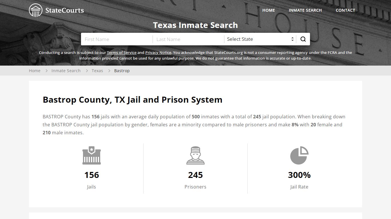Bastrop County, TX Inmate Search - StateCourts